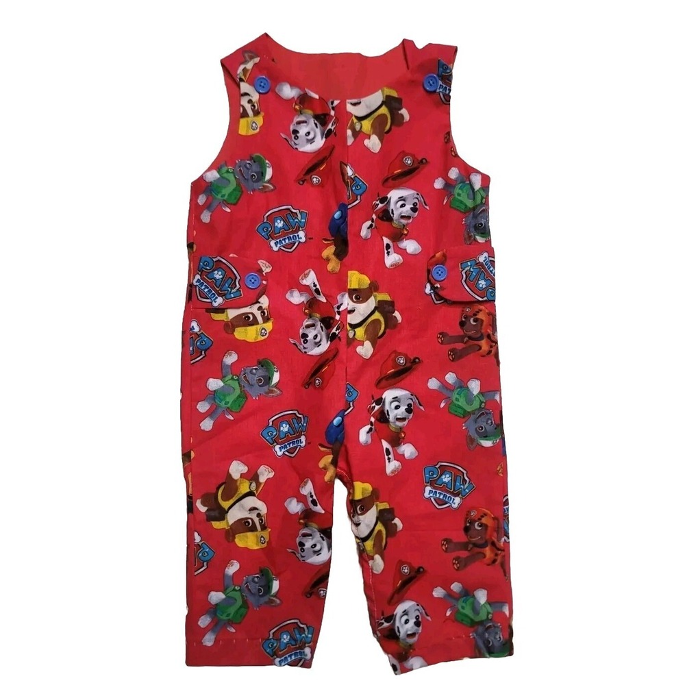 paw patrol Handmade Boy's Romper  18 Months  Red.